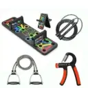 Push Up Stand Combo w/ Adjustable Hand gripper, Skipping Rope And Double Band Toning Tube!!